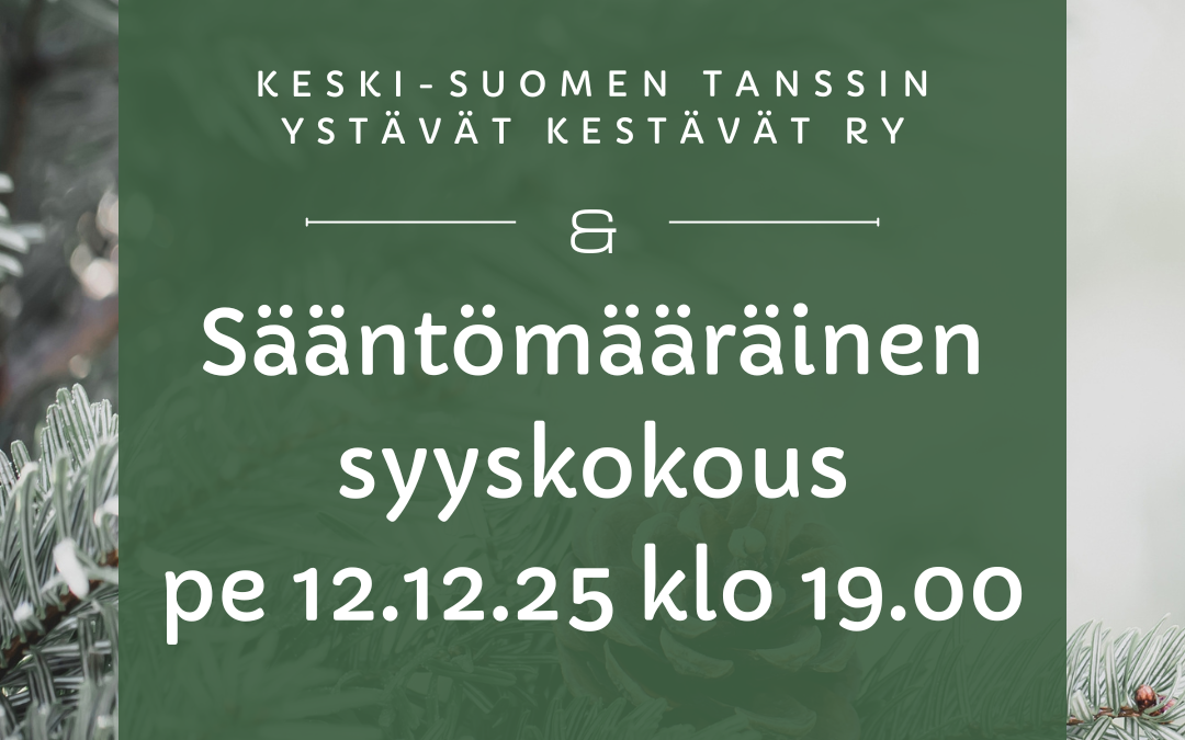 Tervetuloa syyskokoukseen!