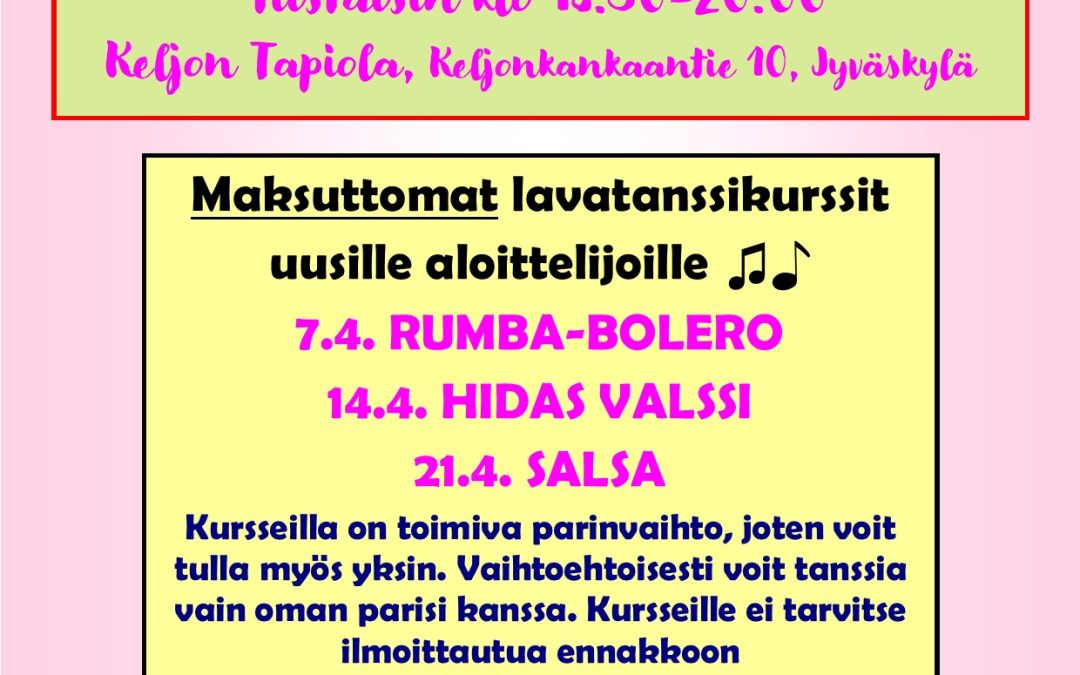 Maksuttomat lavatanssikurssit jatkuvat