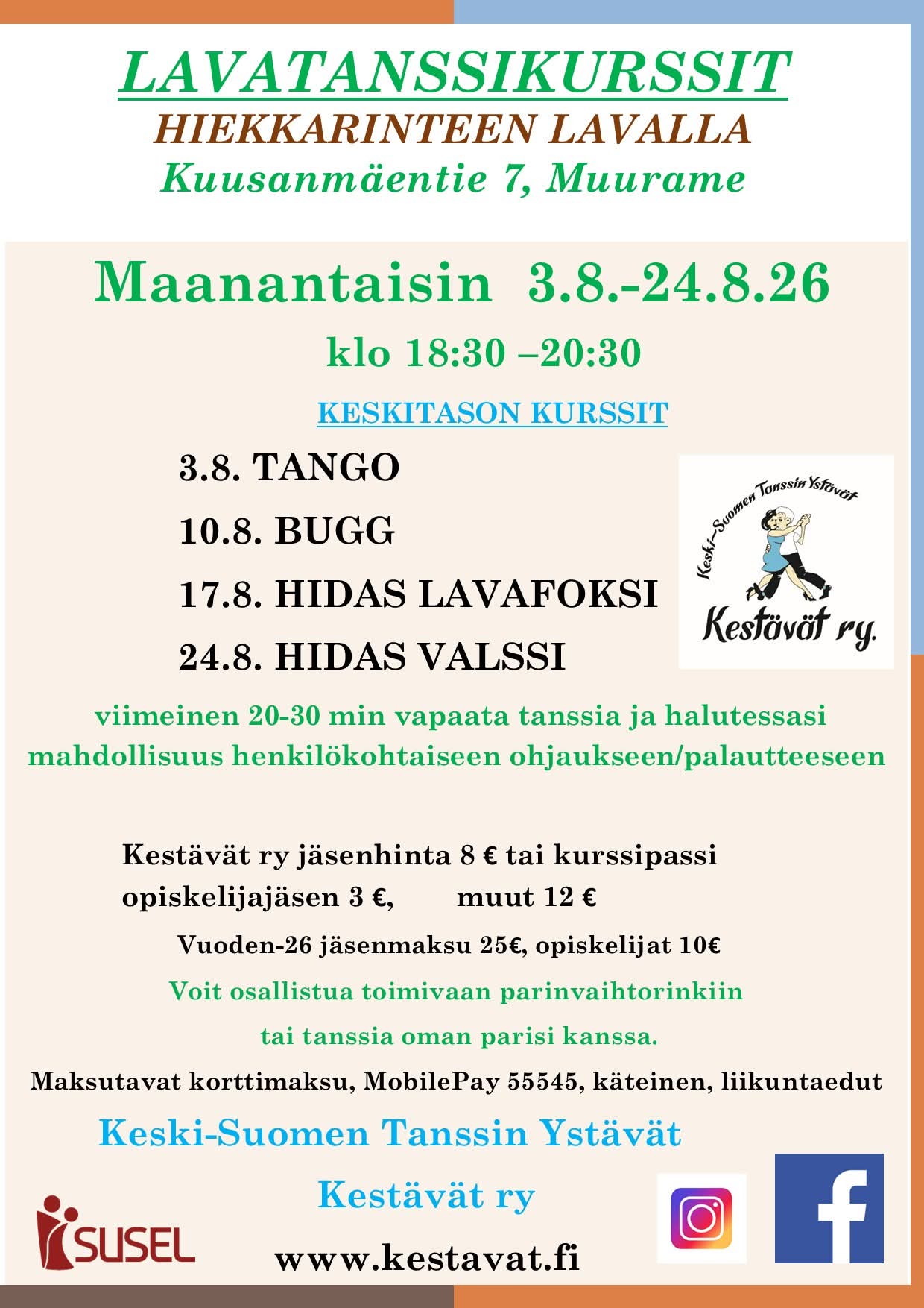 kestävät elokuu 2026