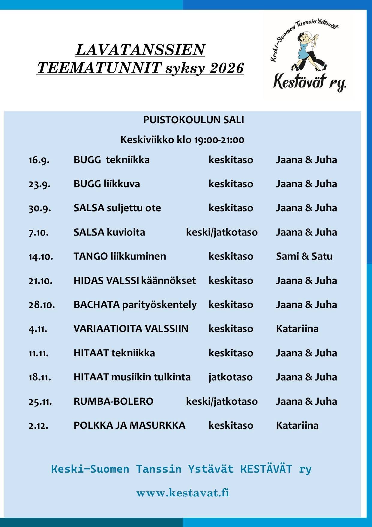 Keskitason kurssit 2026