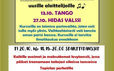 Maksuttomia alkeiskursseja Tapiolassa