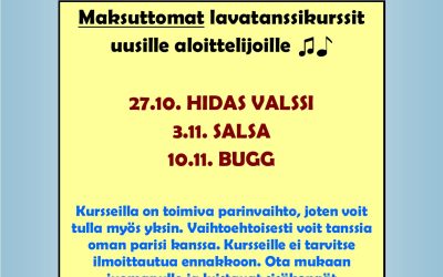 Maksuttomat aakkoskurssit jatkuvat Tapiolassa